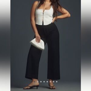 Anthropologie Maeve Colette Ponte Crop Wide Leg Pants